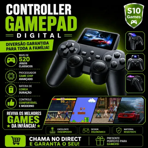 Vídeo Game Console Controle Gamepad Player S10 Portatil
