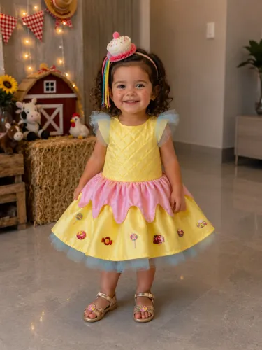 Vestido tema tick Confeitaria 4 anos 