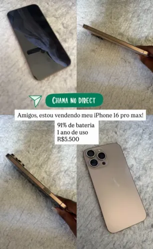 Vendo Iphone 16 pro Max 256G 91% bateria