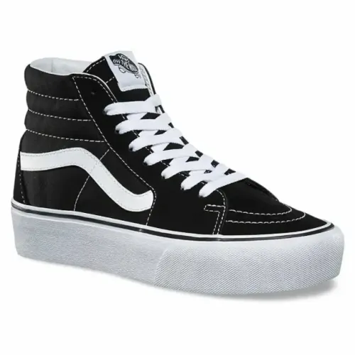 Tênis Vans Sk8 Hi Platforma Black True White Unissex.
