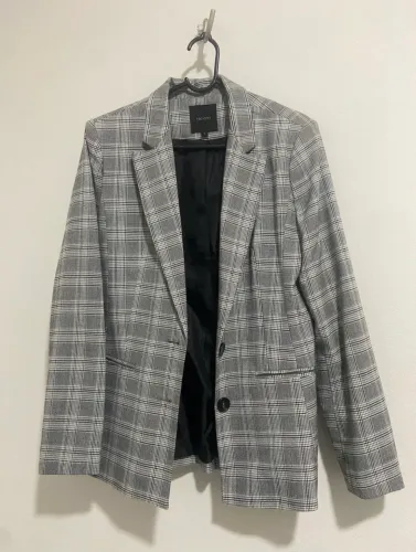 blazer cinza quadriculado feminino 