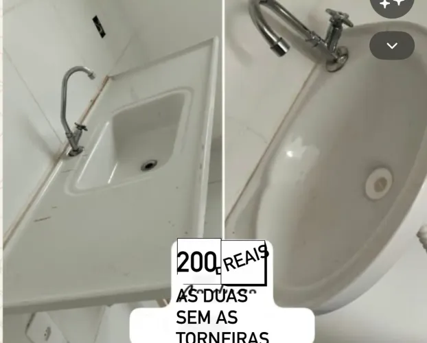 Pia cozinha e pia banheiro
