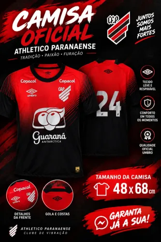 CAMISA OFICIAL ATHLETICO PARANAENSE P DE JOGO NOVA