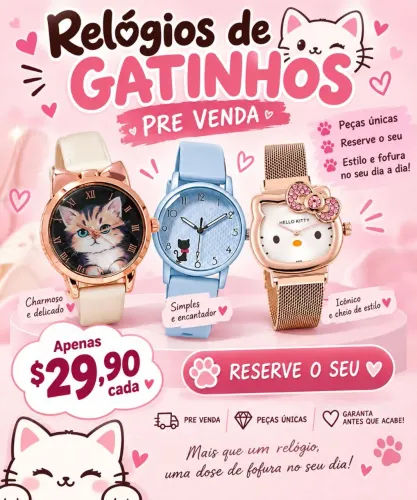 Relógios de gatinhos 