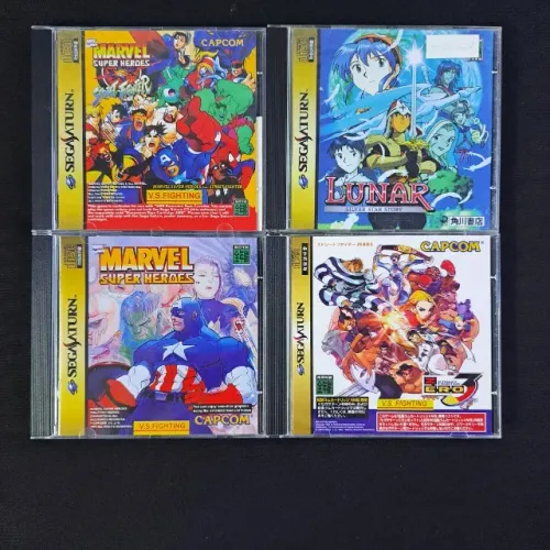 Lote Prensados Sega Saturn. Lunar, Marvel Super Heroes Vs Street Fighter, Street Fighter Z