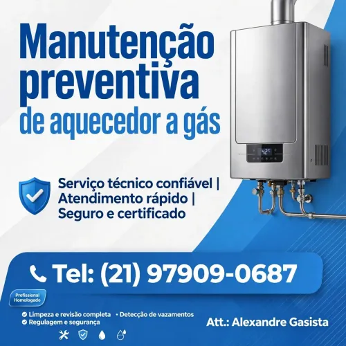 Manutenção de aquecedor a gás tel.: * Alexandre 