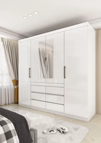 Guarda roupa casal C/ amplo espaço C/espelho novo a pronta entrega 