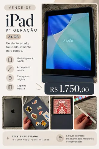 iPad 9ª Geração 64GB - Excelente estado