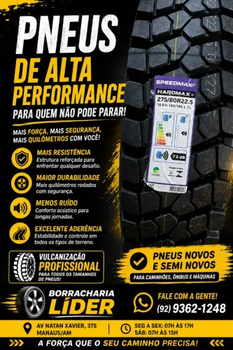 Pneus novo 275/80R22.5