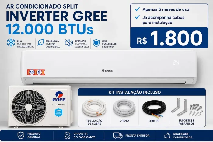 ? AR CONDICIONADO SPLIT INVERTER GREE 12.000 BTUs ?