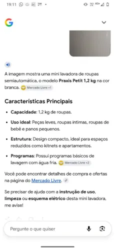 Máquina de lavar para espaços pequenos 1.2k