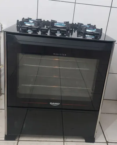 Fogão Dako Magister 5 bocas Mesa de vidro 