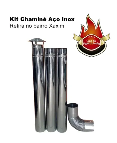 Chamine para fogão a lenha galvanizado ou inox