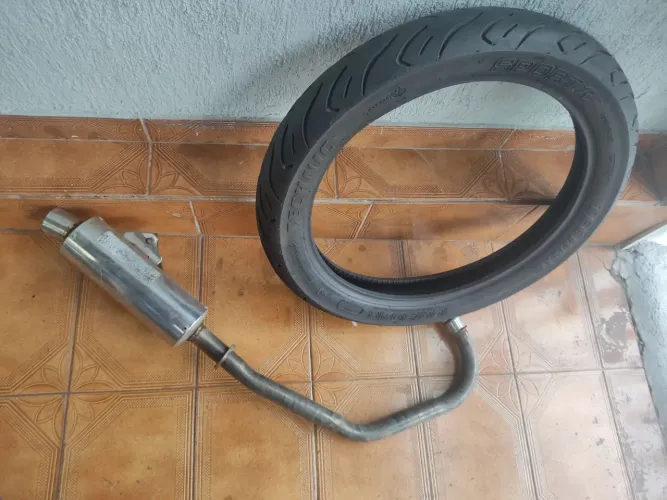 Pneu meia-vida 100/90-18 technic sport - Escapamento fortuna