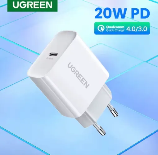 Carregador Ugreen Para IPhone Android Samsung Turbo Fonte USB C