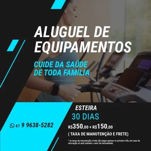 Locação de esteiras, bike de spinning e bicicleta ergométrica para residência