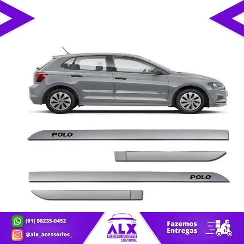 Friso lateral VW Polo 2018 à 2022 - Pintado na Cor do Carro
