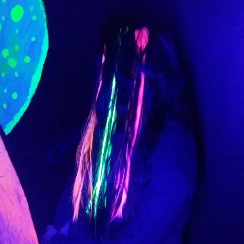 Aplique Mecha Fluorescente Cabelo brilha na luz negra