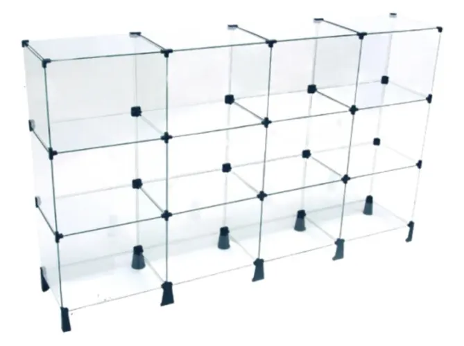Balcão De Atendimento Em Vidro-1,20 X 1,00 X 0,30-12 Nichos