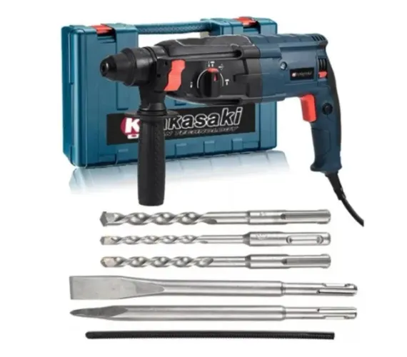 Martelete Rompedor Rotativo Furadeira 1200w 12 Pçs Ponteira Talhadeira Brocas 220v - Fazem