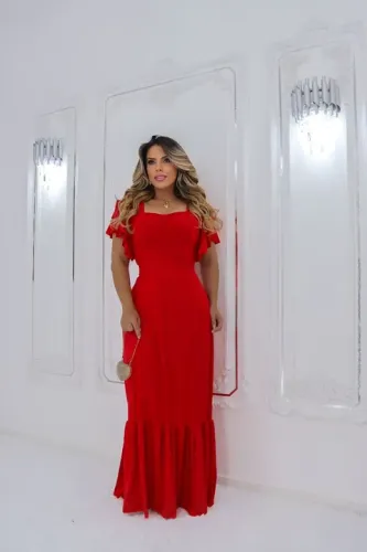 Vestido Longo Vermelho (Pode escolher) Solicite nosso catálogo completo 