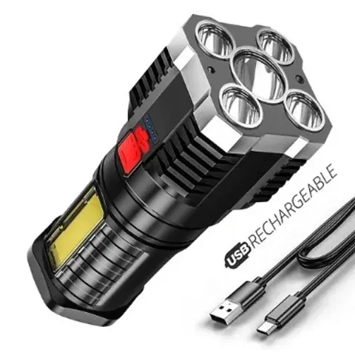 Lanterna Recarregável de led-com Luz Lateral-3 Modos de Iluminação.
