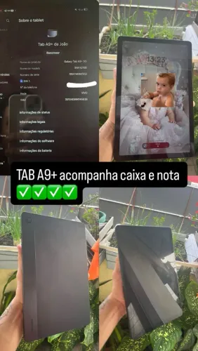 Samsung tab9+ 64G apenas 800 acompanha caixa