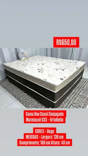 Cama Box Casal Conjugado Matelassê D33 OrtoBello