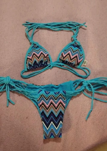 Biquíni azul de amarrar 