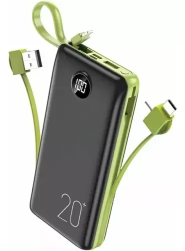 Carregador Portátil Power Bank 20000mAh 3 Cabos USB iOS Tipo C O'Gold Novo Loja Coimbra