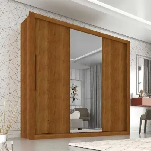 Guarda Roupa Casal com Espelho 3 Portas 4 Gavetas DIVIDIMOS EM ATE 10x SEM JUROS 