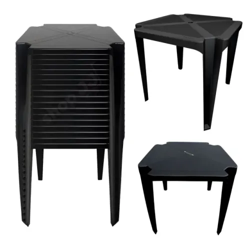 Mesa Plástica Quadrada Reforçada - Super Resistente, Moderna e Empilhável!
