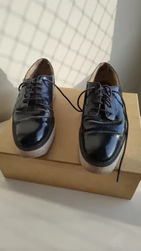 Sapato Oxford Plataforma Preto 35 da ZARA