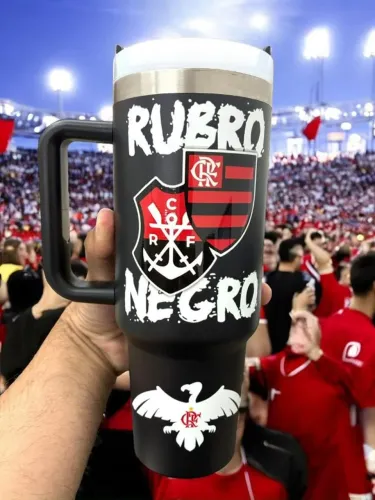 Copo Com Alça Inox Termico Do Flamengo Personalizado 1.200ml