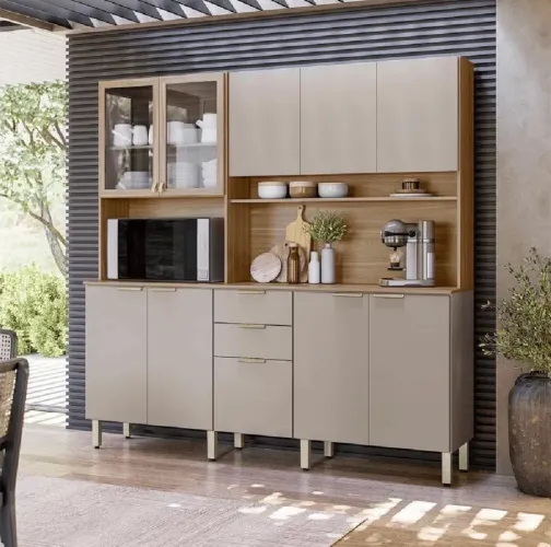 Kit Cozinha Moderno com Cristaleira NOVO PRONTA ENTREGA
