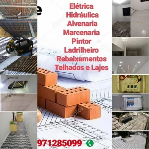 Construção e reforma Eletricista pedreiro hidráulica gesso DryWall pintura textura