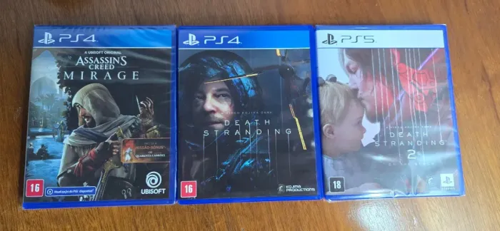 3 Super Jogos PS5 - Death Stranding 1 e 2 e Assassins Creed