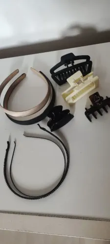 Kit tiaras e presilha de cabelo