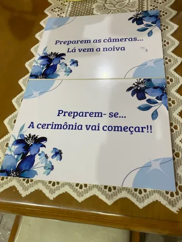Plaquinha para casamento 