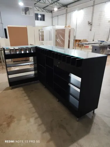 Mega balcão com baleiro - MDF Preto - Catalogo completo 