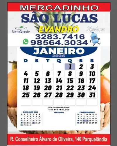 Calendário grande de parede