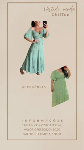 Vestido Verde Chiffon - Elegância e Conforto!