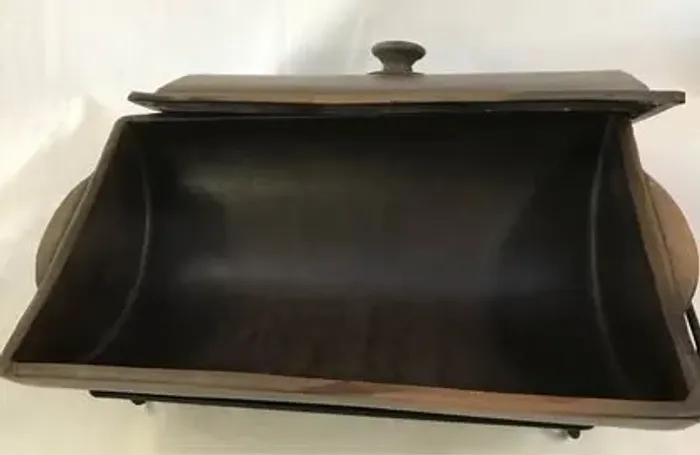 Travessa Telha Cerâmica Grande Com Tampa - Suporte De Metal