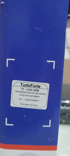 8 câmeras + Gravador Digital TudoForte HDX 3308 - 8 Canais