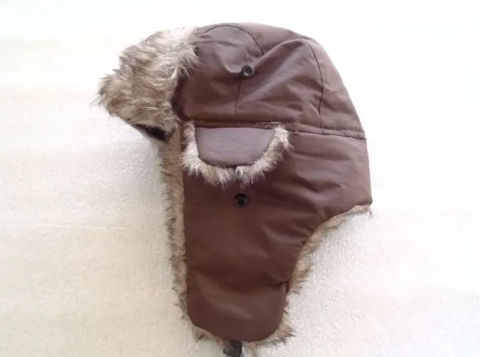 Gorro de frio intenso Marrom, chapka, ushanka, frio intenso, resistente à água!