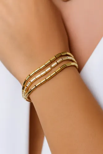 Conjunto com 3 Pulseiras Douradas Minimalistas
