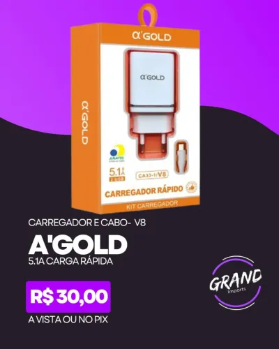 Kit Cabo e Carregador V8 