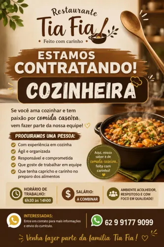 Vaga para cozinheira 