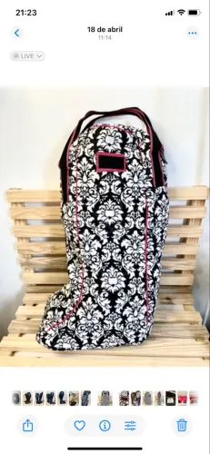 Bolsa para bota de equitação equine couture modelo damasco. / hipismo / cavalgada 