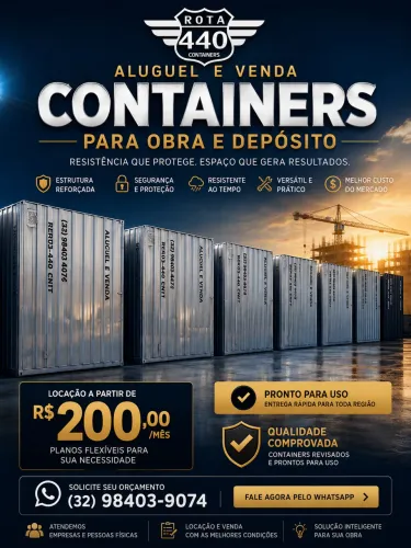 Locação Containers, PROMOÇÃO: 200,00